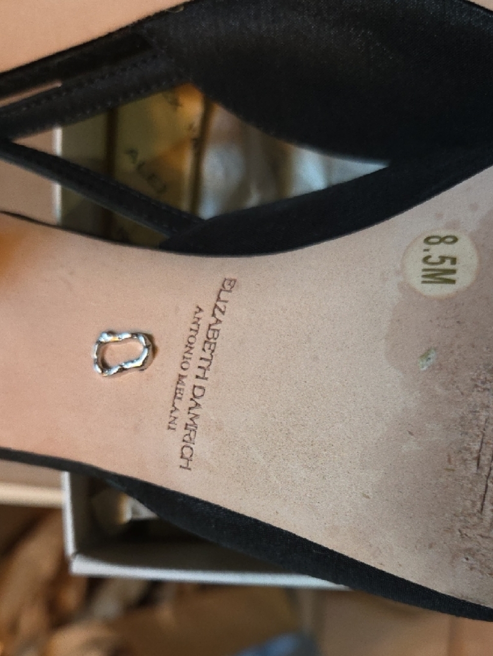 Alex Marie Black Pointed Slingback Heels - Picture 3 of 4
